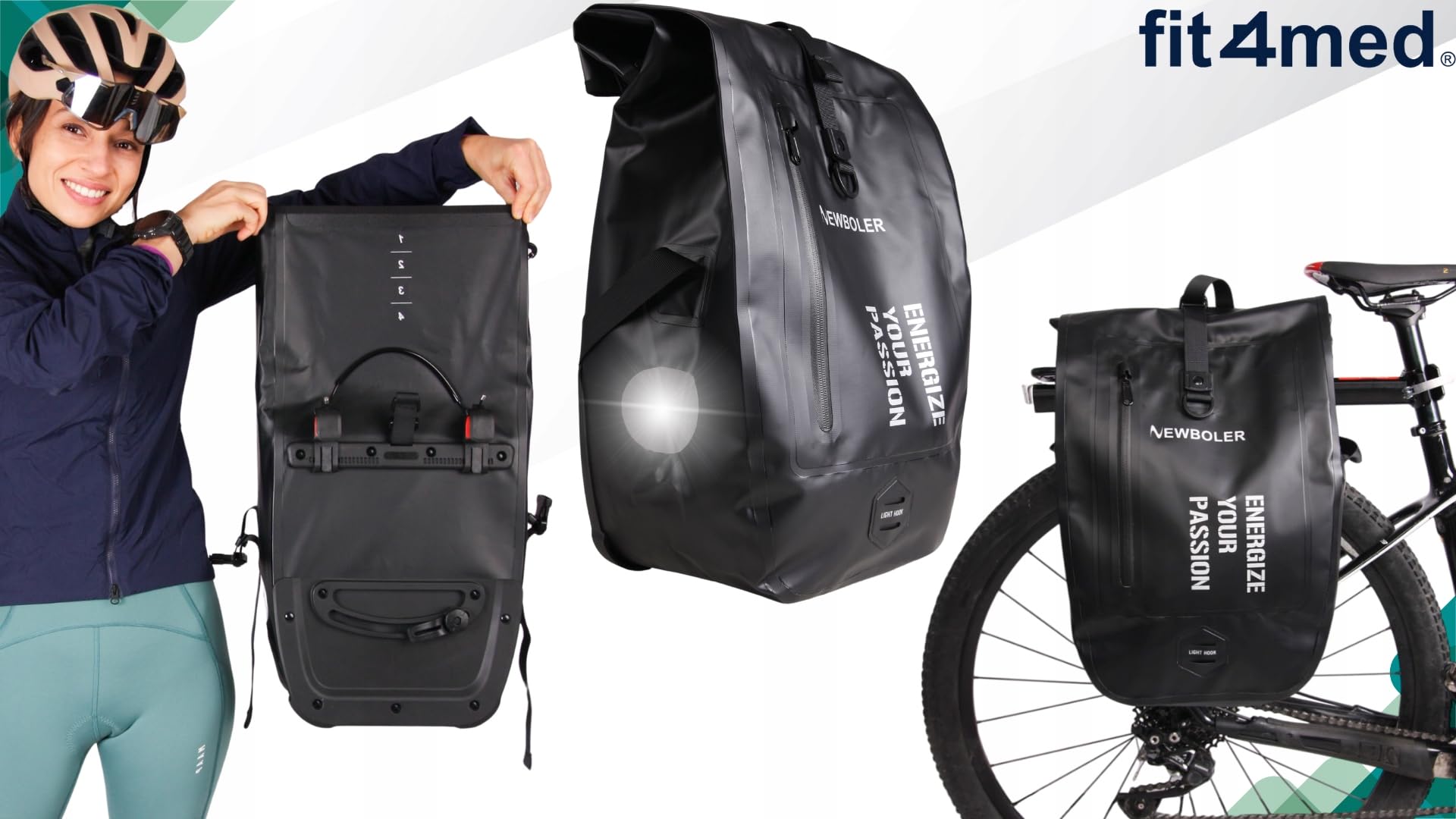 SAKWA ROWEROWA TORBA NA BAGAŻNIK TYŁ BACK-ROLLER ROLOWANA DUŻA WODOODPORNA fit4med