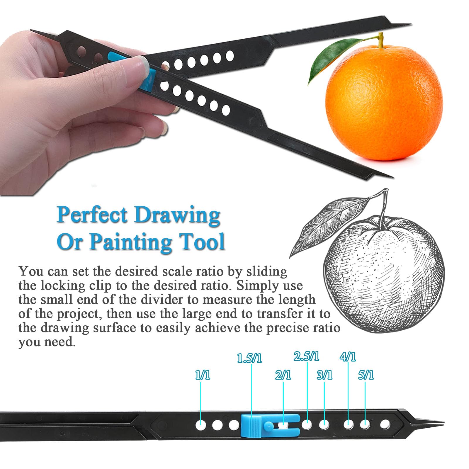 Broeampe Proportional Divider Artist Drawing Scale Tool 10 Inches, Pantograph Drafting Supplies Adjustable Caliper and Subject Dividers for Art Tools, Black - Image 4