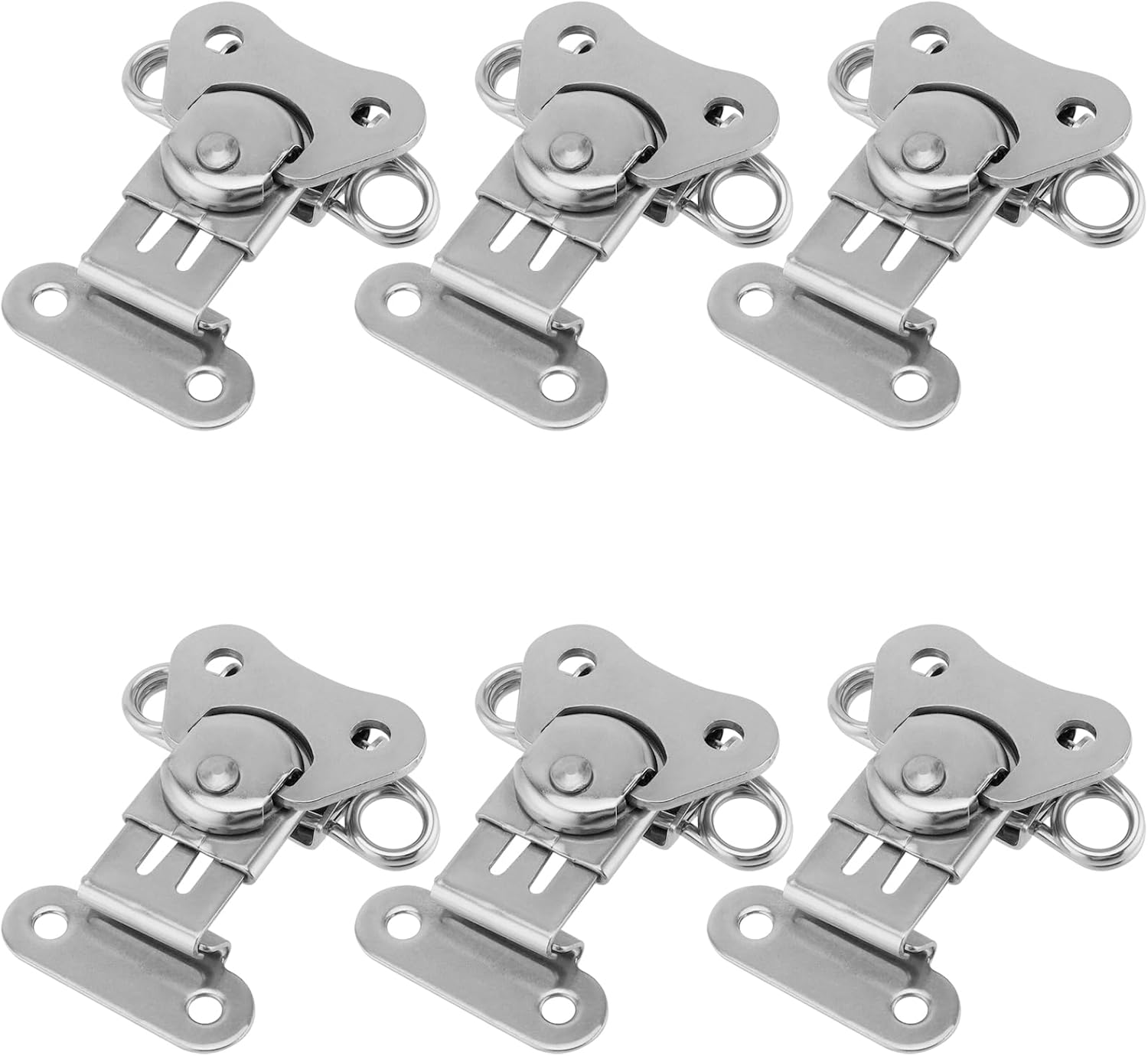 JEUIHAU 6 PCS 2 x 1.93 Inch Spring Butterfly Draw Latch, Silver