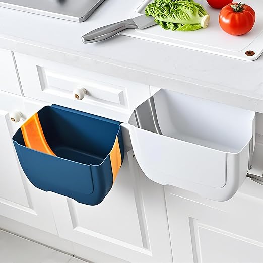 Basurero Plegable Colgante para Puerta de Gabinete 3L Blanco miniatura 4