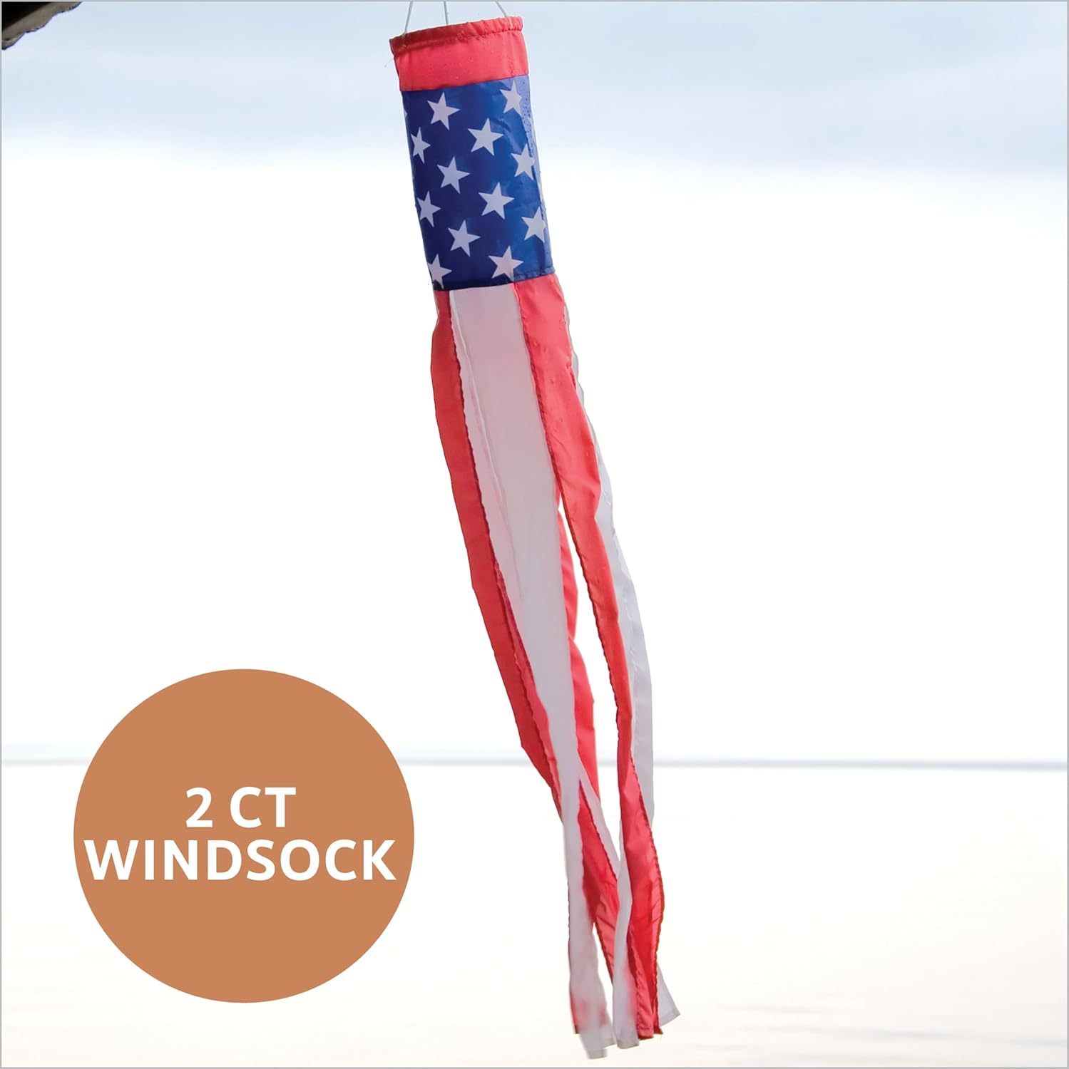45 PC 4th Of July Decorations, USA Independence Day Patriotic Décor Set, American Bunting & Windsock Flags, Red White & Blue Streamer Backdrop, 10 Aluminum 1 “USA” Balloon, 2 Garland 8.2’, 18 flags