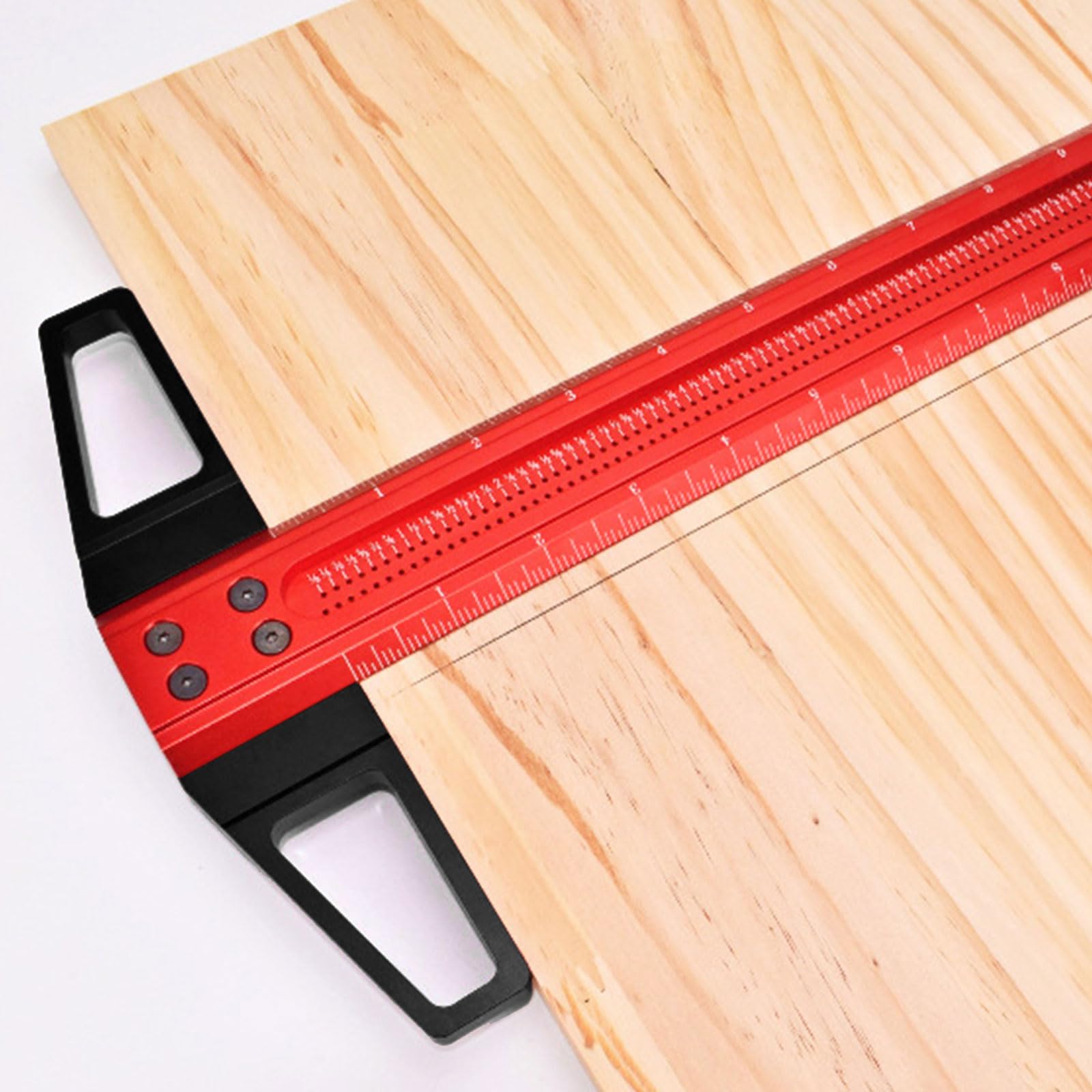 Righello per tracciatore per legno tipo T Architetto quadrato Strumento misurazione in lega alluminio Compatibile per falegname Alluminio durevole Misurazione accurata Accessori ruota da