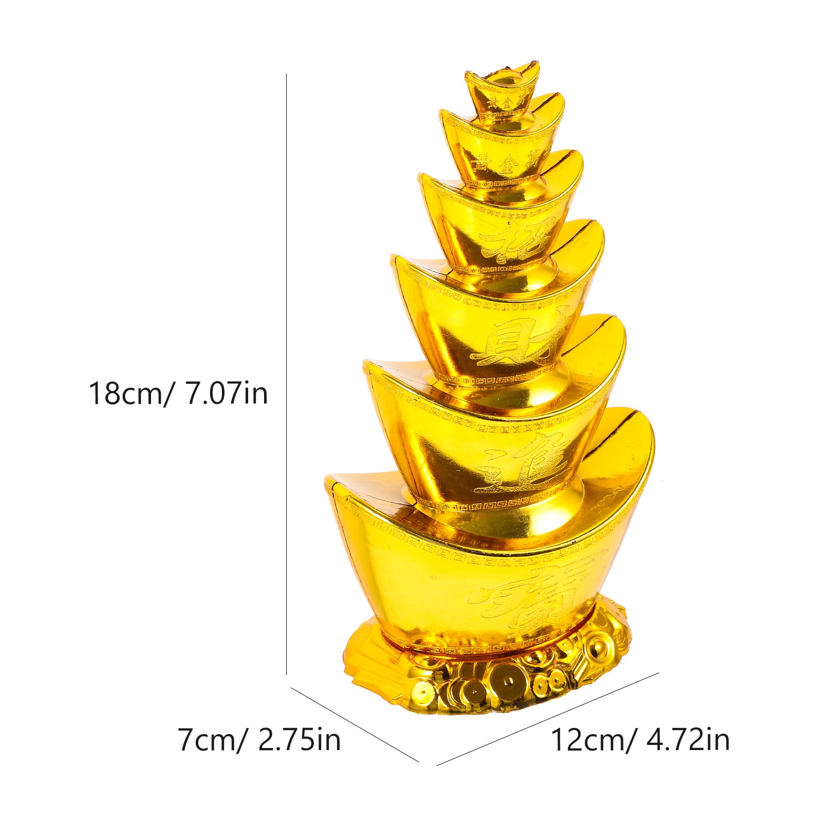 Buy EXCEART Chinese Feng Shui Gold Ingot Wealth Ingots Yuan Bao