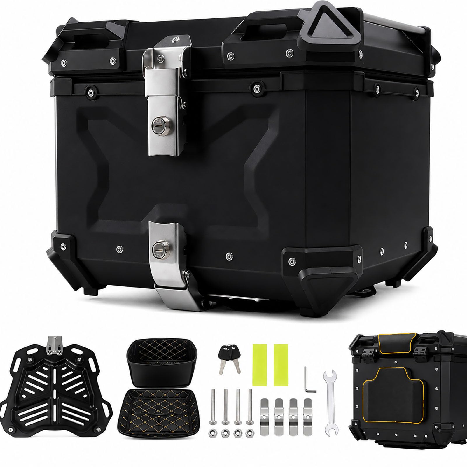 Top case moto 100L idéal pour le road trip et le camping en duo avec serrure haute sécurité