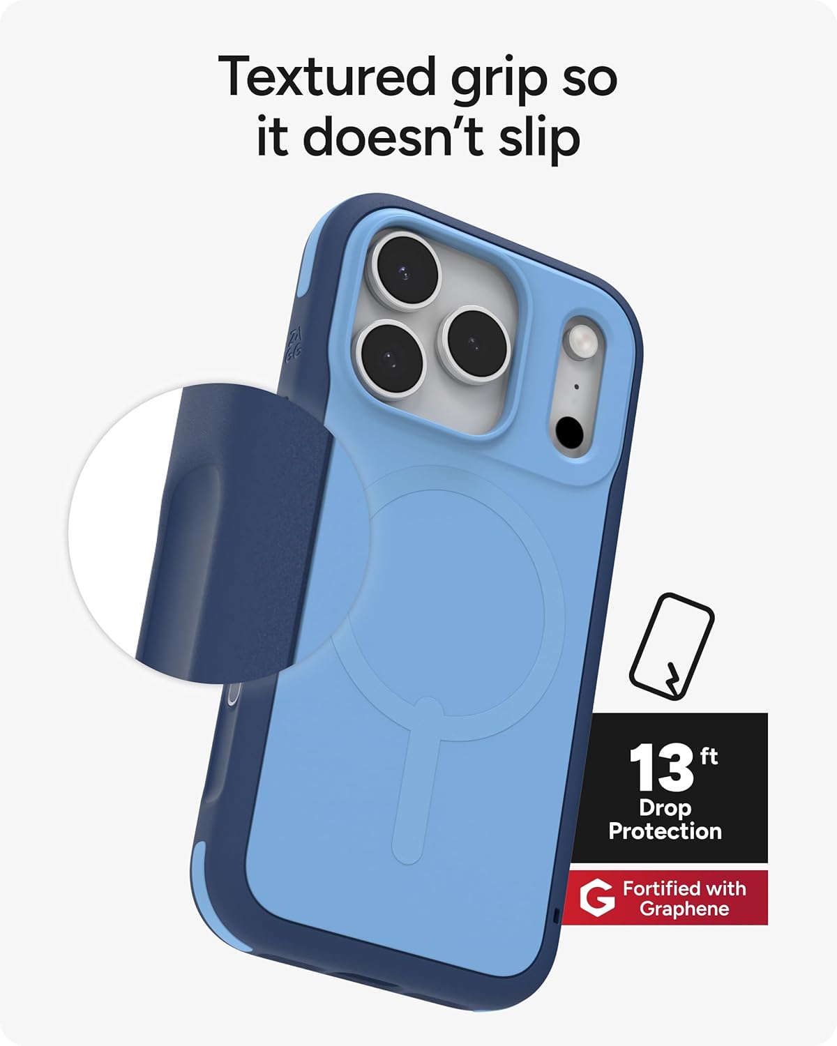 ZAGG Sedona Snap Case for iPhone 17 Pro - Blue Royal Ember, Drop Protection (13ft/4m), Graphene-Reinforced Multi-Layer Protection, MagSafe Phone Case with Impact-Absorbing Bumpers, Slim & Lightweight - Image 6
