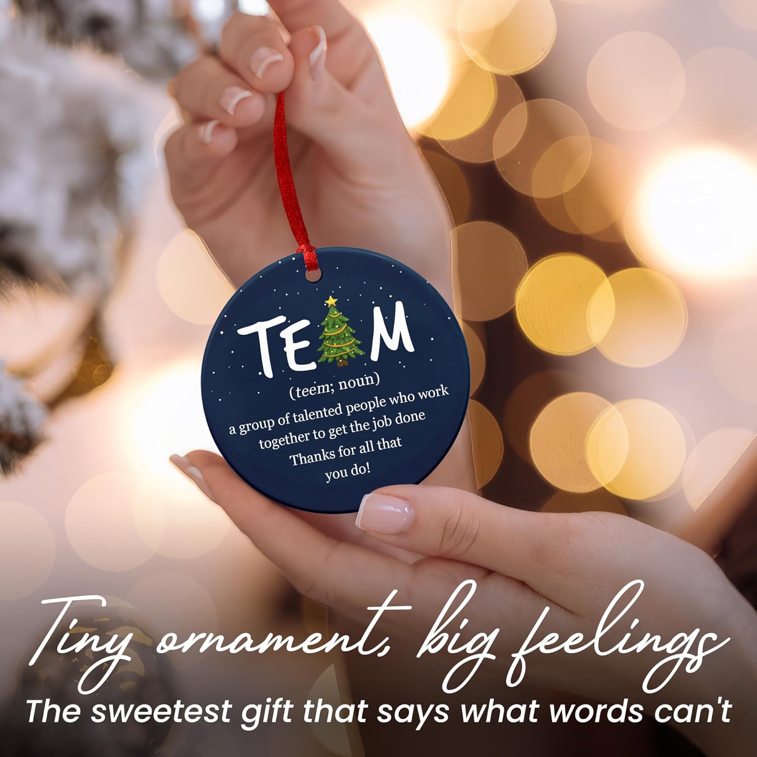 Team Appreciation Gifts for Employees - Ceramic Christmas Ornaments 2025 for Tree Decorations - Christmas Birthday Thank You Gifts for Coworkers Employees Women Boss, Xmas Bulk Gift Idea - Image 5