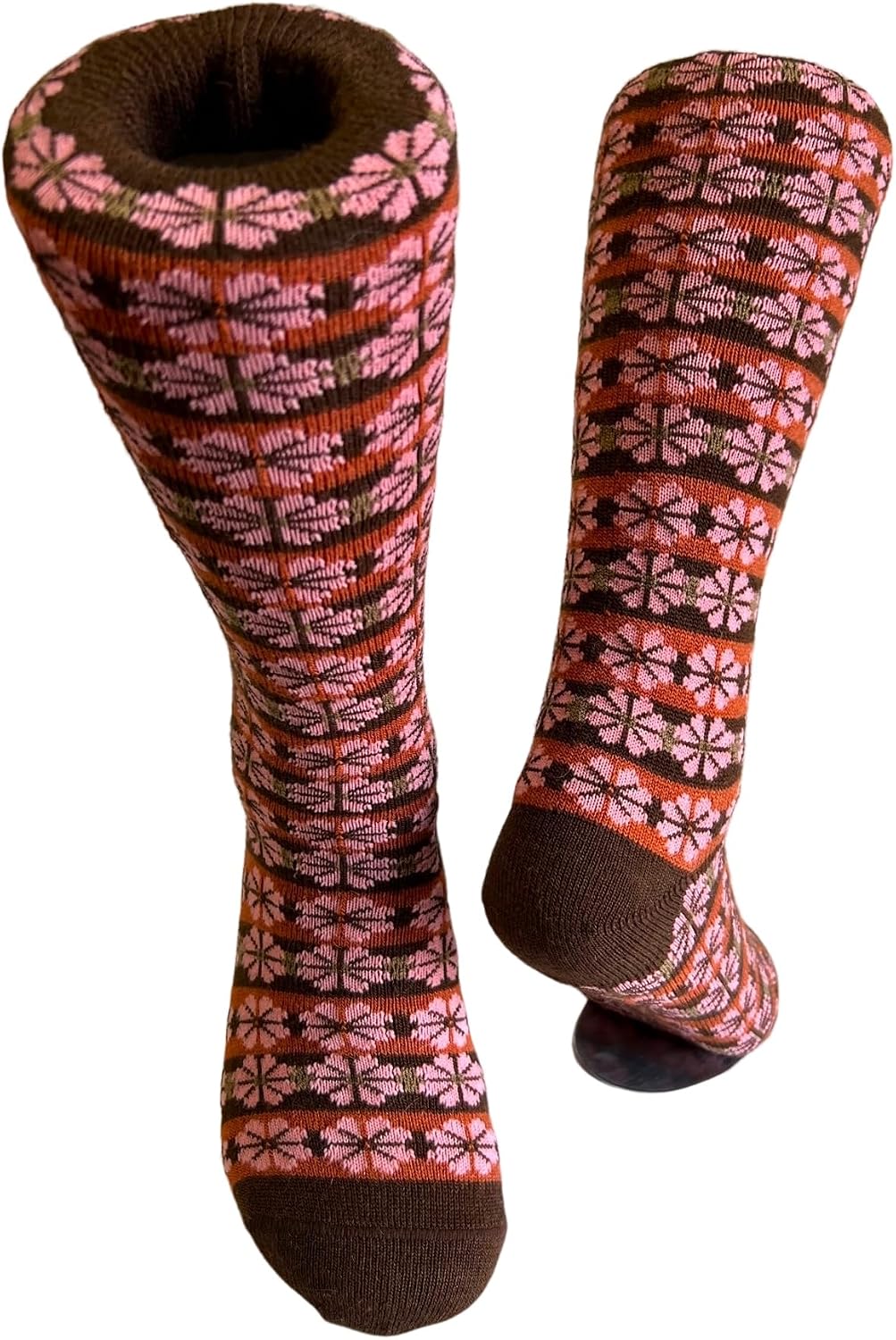 Alpaca Wool Designer Crew Socks are Cozy, Warm & Colorful - Pin Wheel design are very soft, warm and wicks moisture.
