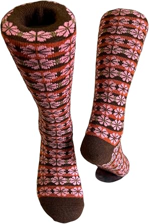 Alpaca Wool Designer Crew Socks are Cozy, Warm & Colorful - Pin Wheel design are very soft, warm and wicks moisture.