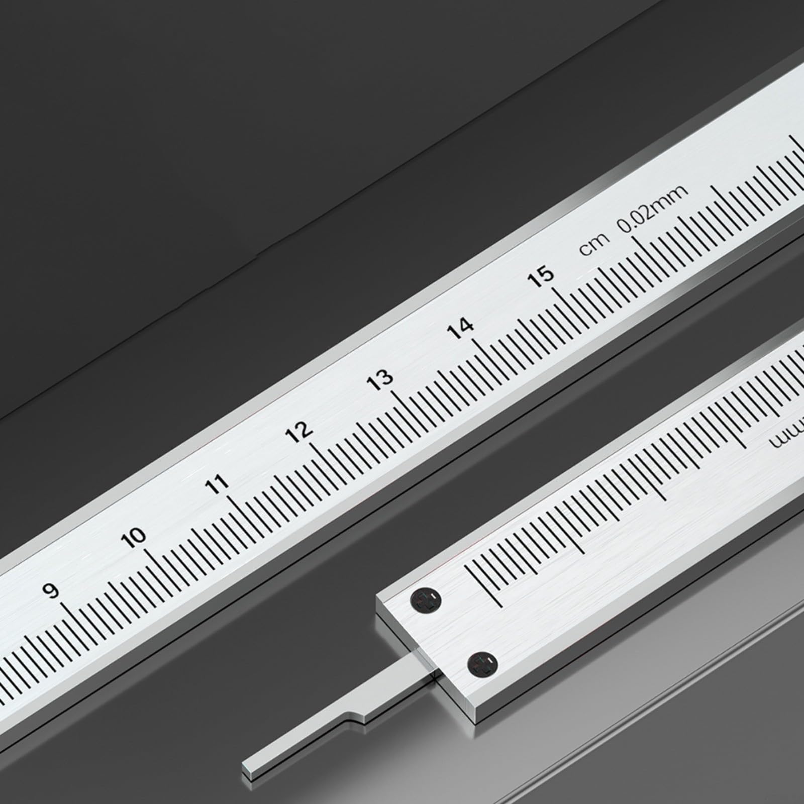 Calibre Vernier de acero inoxidable, herramienta de medición mecánica de 0.02 mm, con estuche para joyería, escuela, taller, uso industrial, 150 mm (300 mm)