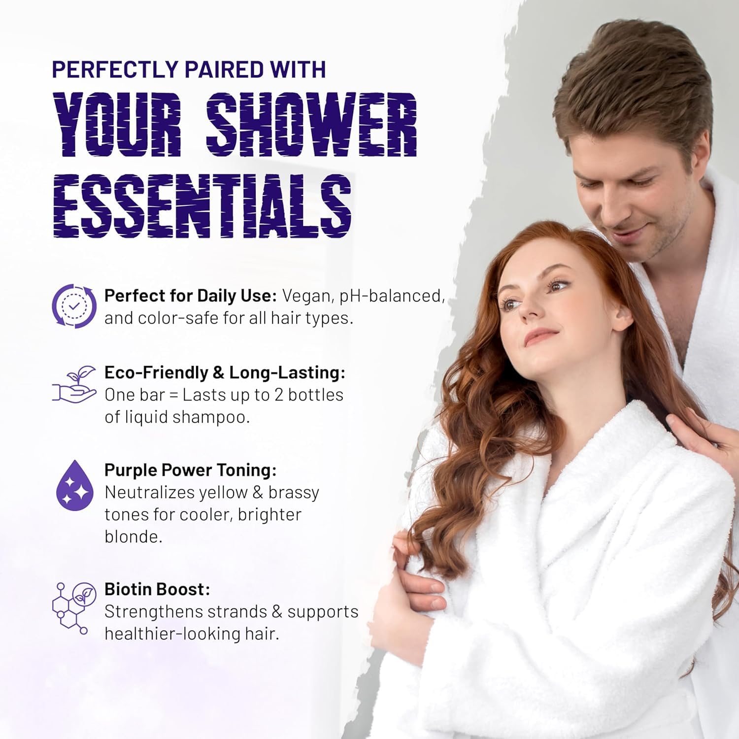 Herbishh Purple Shampoo Bar for Blonde Hair with Biotin – Solid Bar to Neutralize Brassy Tones, Strengthen & Add Shine, For Grey Coverage, Color-treated & Highlighted Hair 3.53 oz Pack of 4