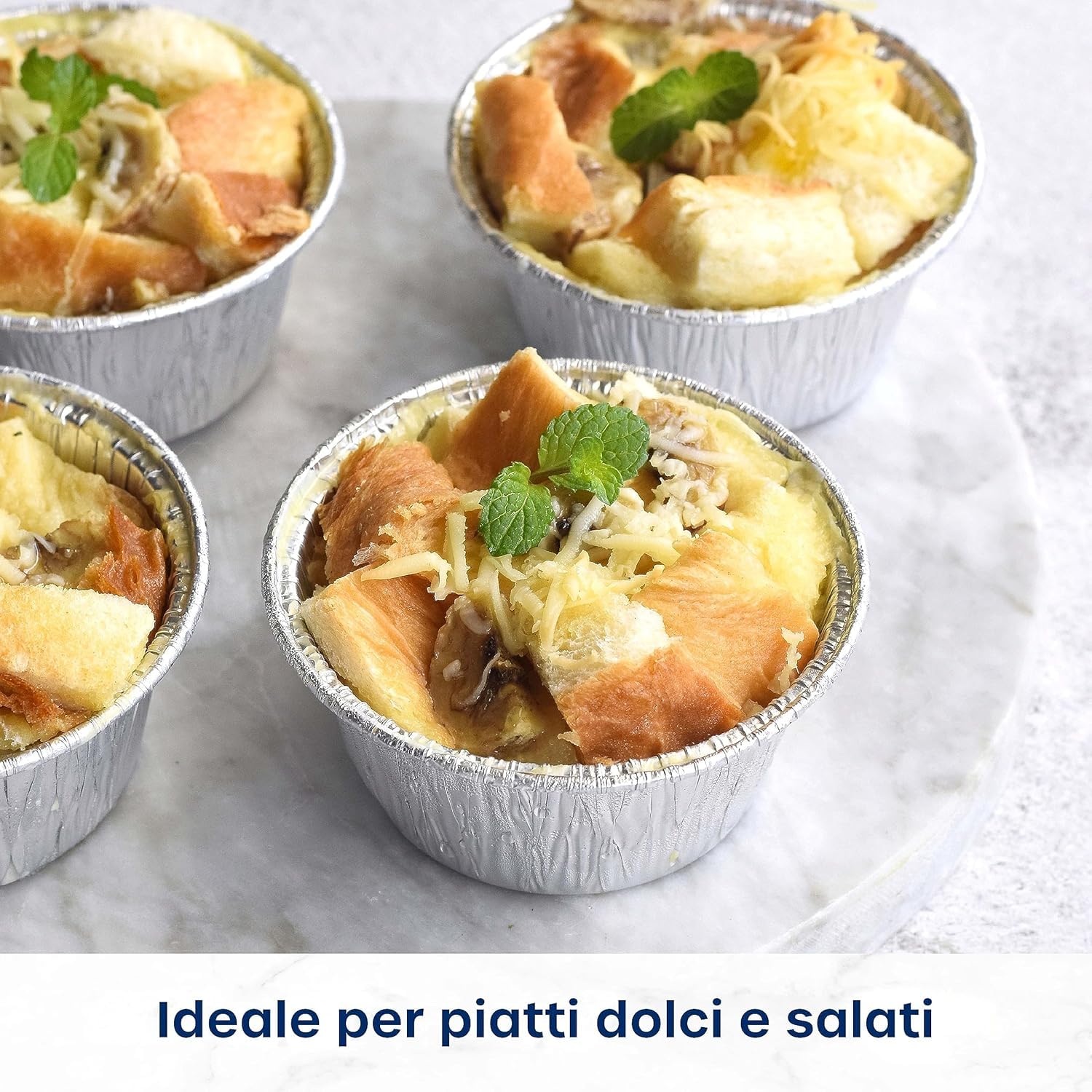 ebake Stampini Per Budini - Pacco da 100 Stampi Per Crostatine, Pirottini Alluminio da 200ml - Formine Per Crostatine per Friggitrice ad Aria - Stampini Crostatine di Budini, Muffin e Crostata