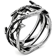 Gothic Stainless Steel Jesus Crown of Thorns Ring for Men