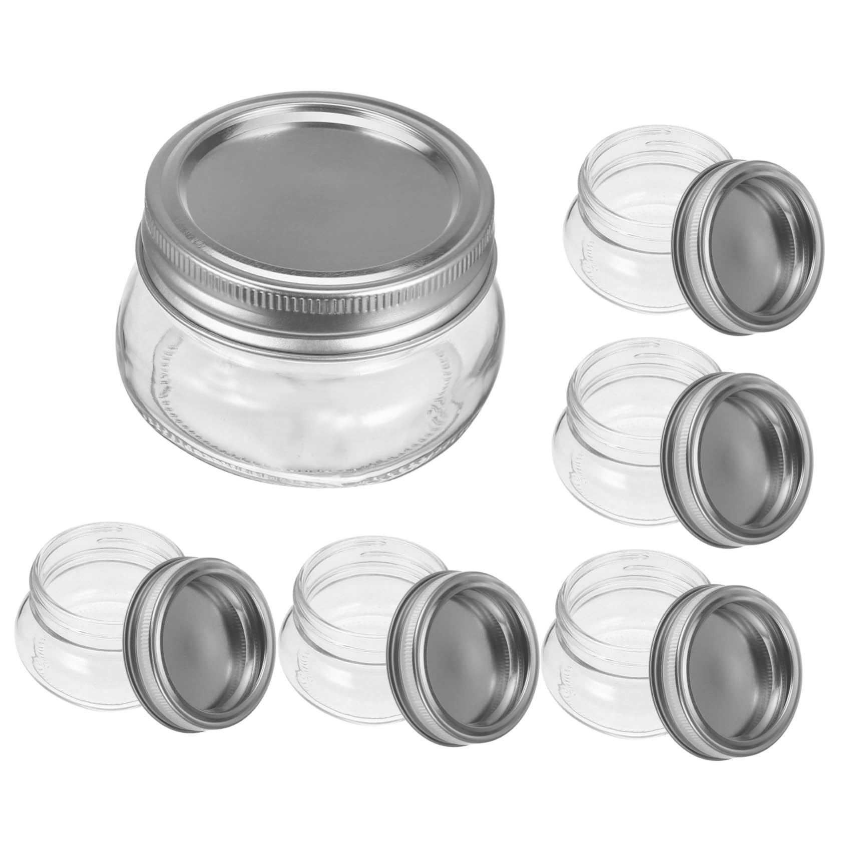 6stücke Vorrats Glasbehälter Mit Deckel Kleine Gläser Für Lebensmittel Lagerung Mehrweg Glasbehälter Für Haushalt