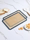 2 Pack Silicone Baking Mat Set, Non-Stick Macaron Baking Sheet Liners, Cookie Oven Liner for Bake Pans, Pizza, Cakes, Bread Making, Food Prep and Cooking, 16.5