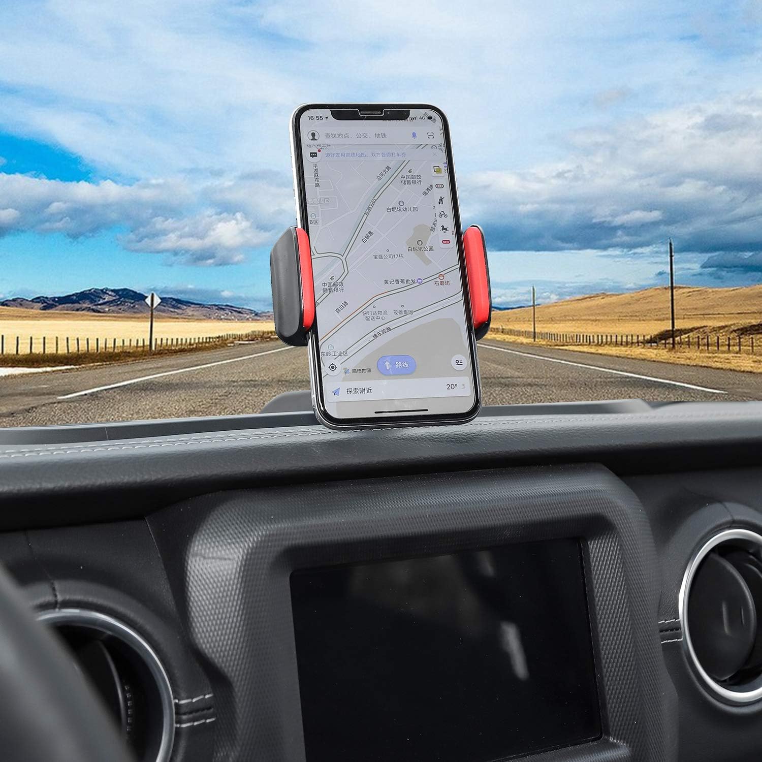 RT-TCZ for Wrangler JL Dash Phone Holder Mount, Dashboard Tray Accessories for Jeep Wrangler JL JLU Gladiator JT 2018 Up