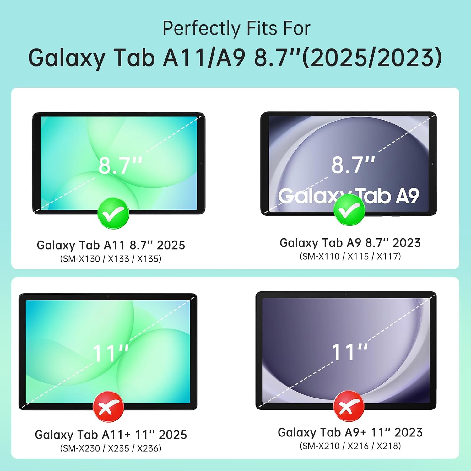 CoBak Case for Samsung Galaxy Tab A11 8.7 Inch 2025, Galaxy Tab A9 8.7 Inch 2023 - Slim Stand Hard Back Shell Protective Smart Cover for Samsung Galaxy Tab A11/A9 Tablet