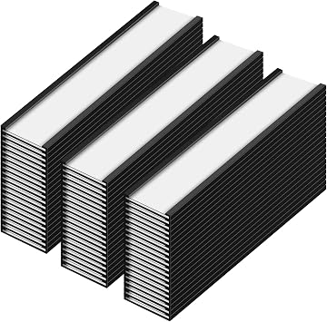 ReliThick 100 Pack 4" x 1" C Channel Magnetic Label Holders for Metal Racks and Shelves with Protective Films and Replacement Strips
