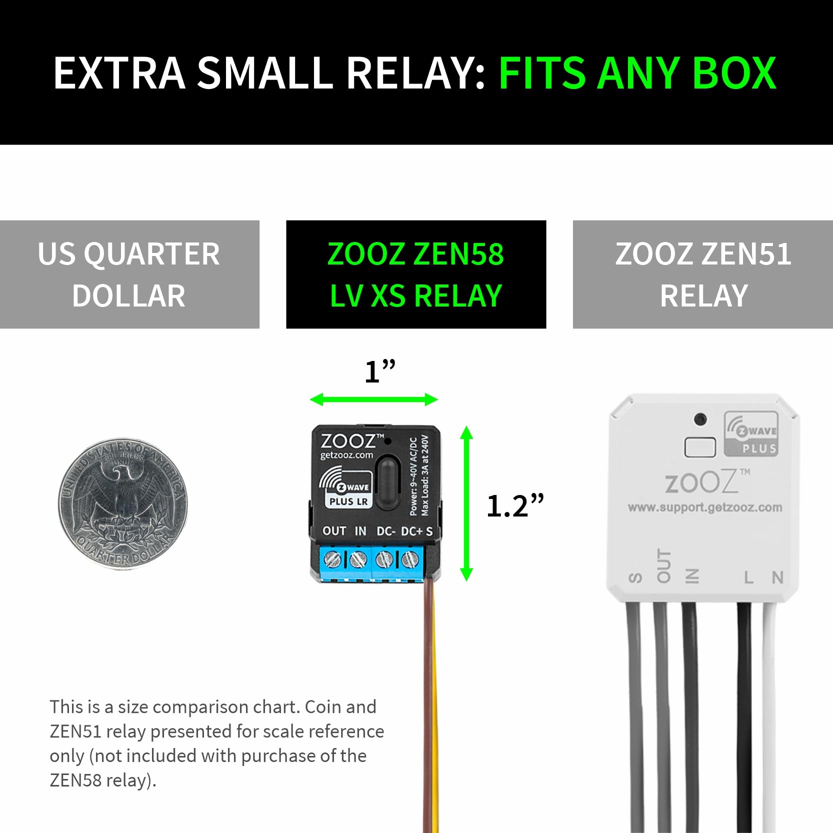 Zooz Z-Wave Long Range Low Voltage XS Relay ZEN58 800LR | Z-Wave