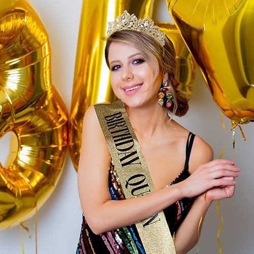 Miniatura 2 de Juego de tiaras y tiaras de cumpleaños para mujer, tiaras y coronas de cumpleaños para niñas, kit de decoración de cumpleaños, diadema de diamantes