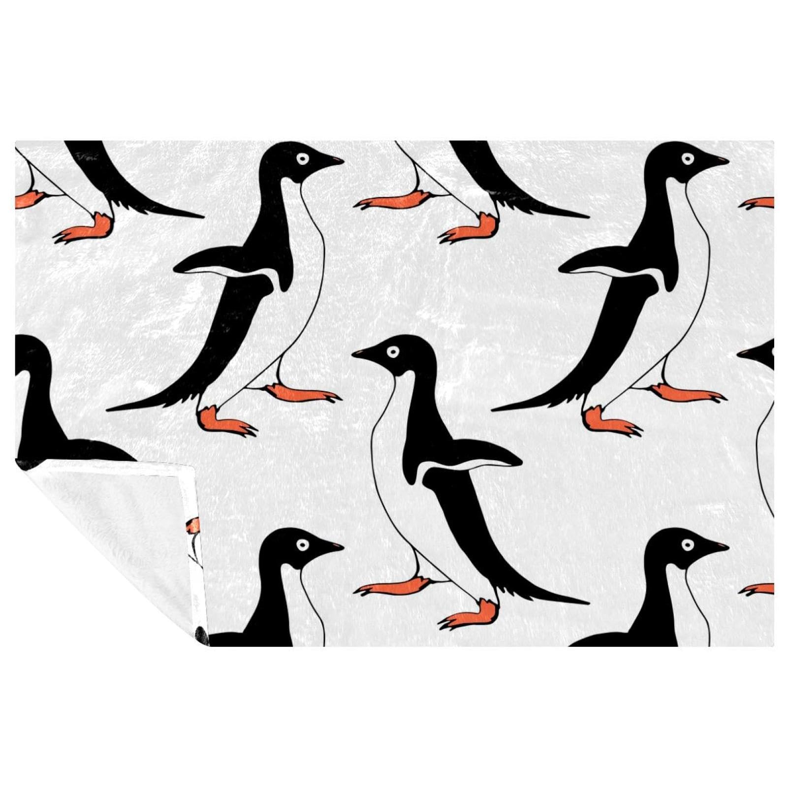 Couverture douce pingouin pour vos sorties pique-nique camping et plage