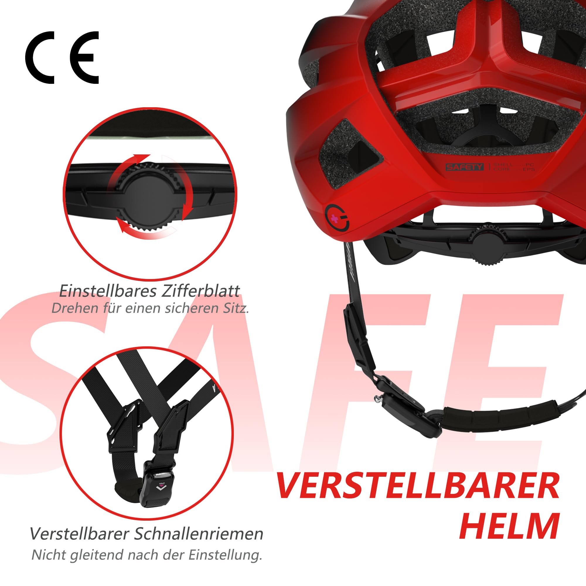 Casco da bici da corsa per uomo e donna, da città, da trekking, professionale, ultra leggero, ventilato, con fibbia magnetica a scheletro