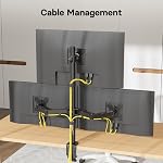 BONTEC Moniteur triple pour un 32 Écran de pouce et deux 27 d'écrans de pouce, prend en charge jusqu'à 22lbs, avec ajustabilité en mouvement complet, deux options d'installation et la gestion intégrée des câbles, noir