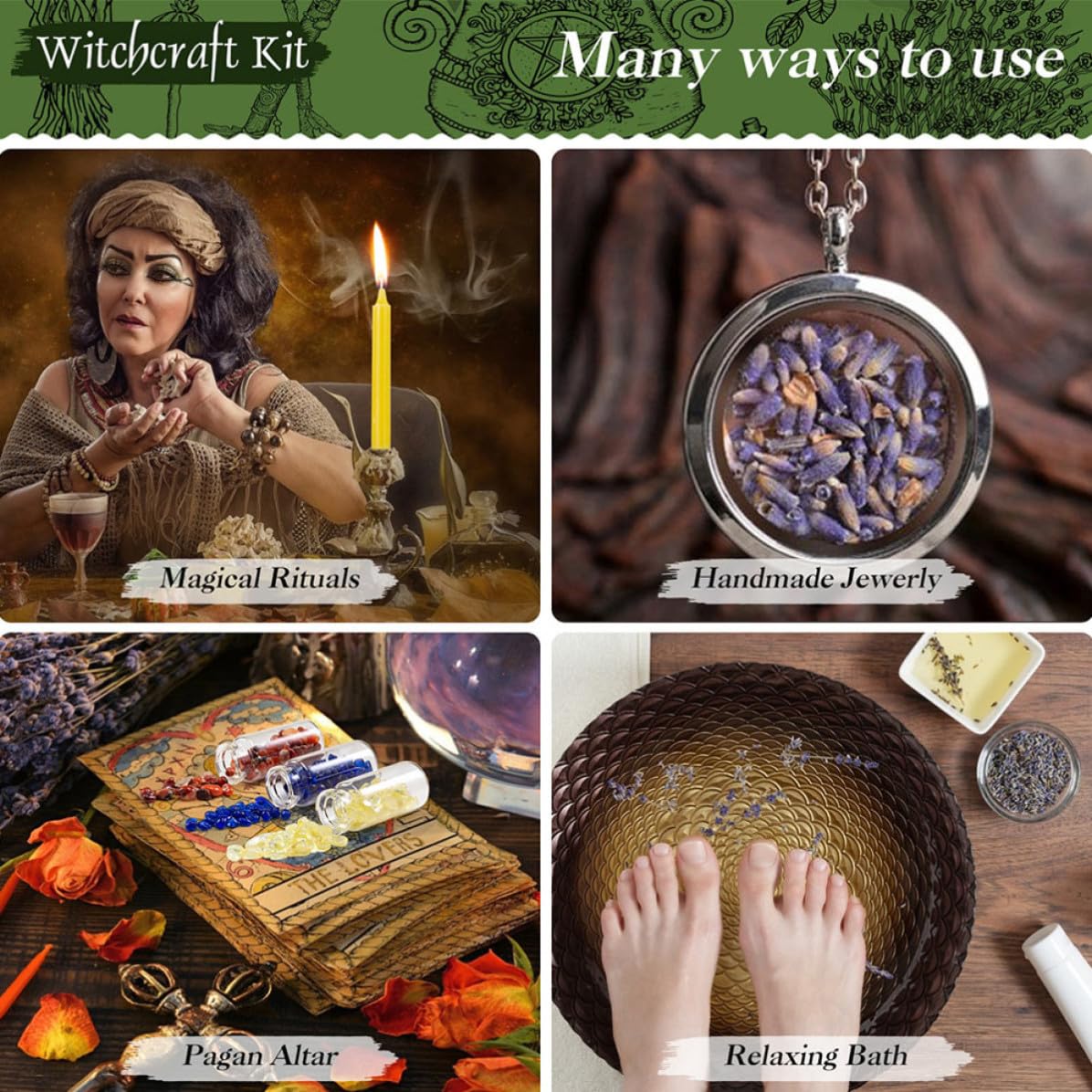 Satz mit Duftkerzen aus Paraffin und Glas Einzigartiges Ritual mit Feinen Details Einfache Erscheinung für Anfänger in Zauberkunst