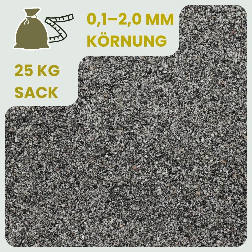 Fugensand Grau 25 kg 0,1-2,0 mm Quarzsand Fugensand Granitsand Splitt Pflastersand Fugen Sand Pflasterstein Granit Einkehrsand