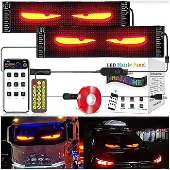 専用デビルアイ LEDライト 348㎜×102㎜　話題の悪魔の眼　2枚セット Amazon | デビルアイ トラック 悪魔の目 led 車用デビルアイ