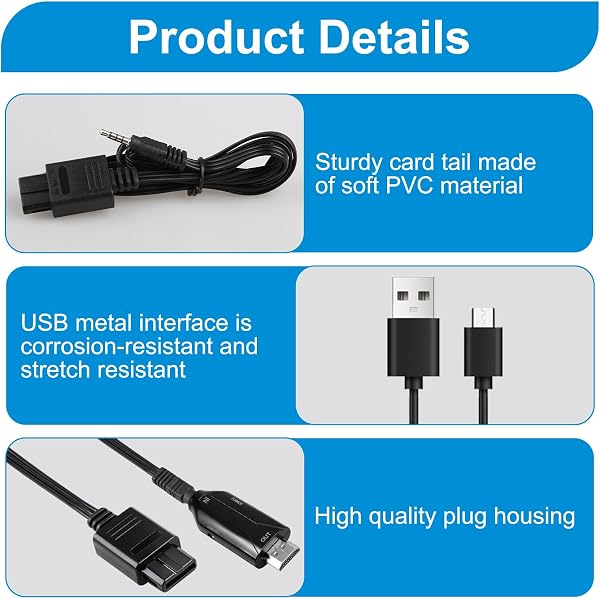 Dewlawn N64 vers HDMI Convertisseur Câble Convertisseur N64 vers HDMI avec Cable 1,5 M Adaptateur Vidéo Audio 1080P pour Consoles de Jeux N64 NGC SNES Gamecube Plug and Play - 4