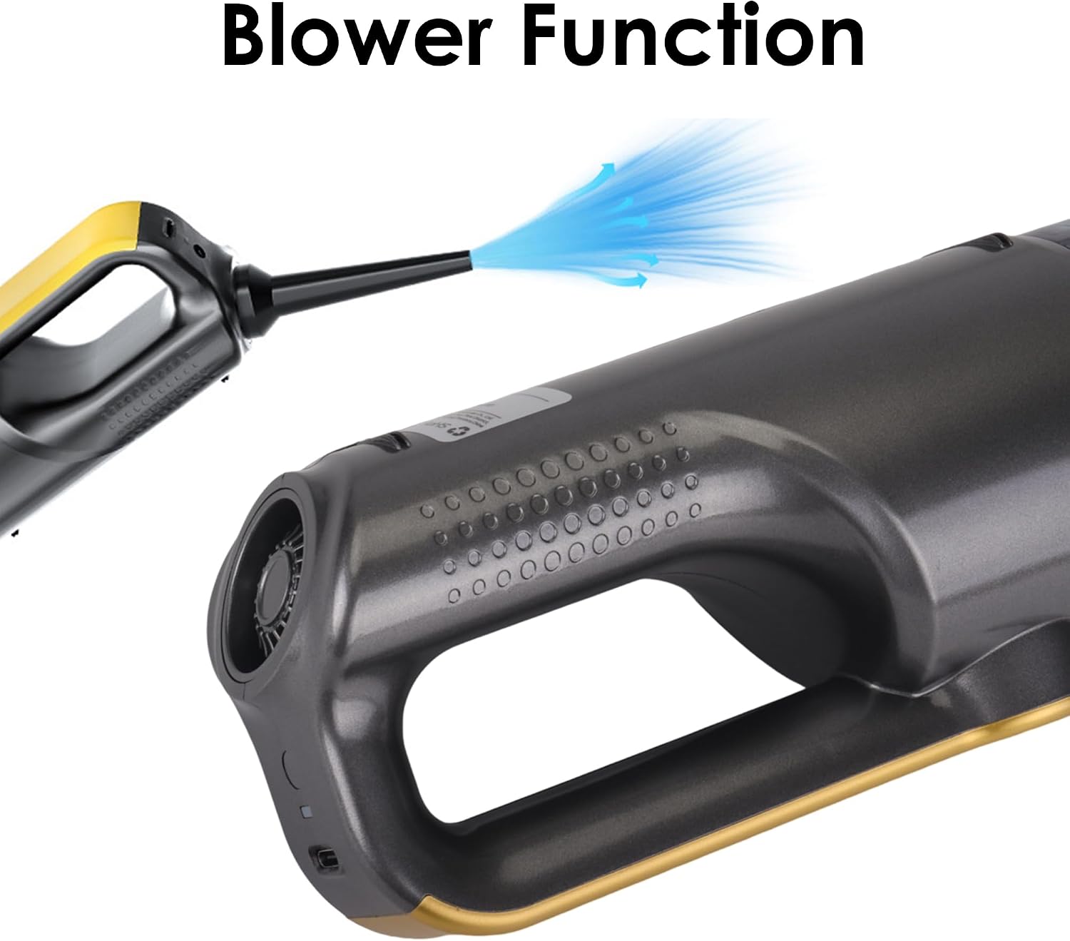 Handheld Vacuum Cordless, Car Vacuum Portable Cordless 6000mAh Dust Busters Rechargeable Brushless Motor 18000Pa Strong Suction, Portable Vacuum for Car Home with 6 Accessories, Yellow