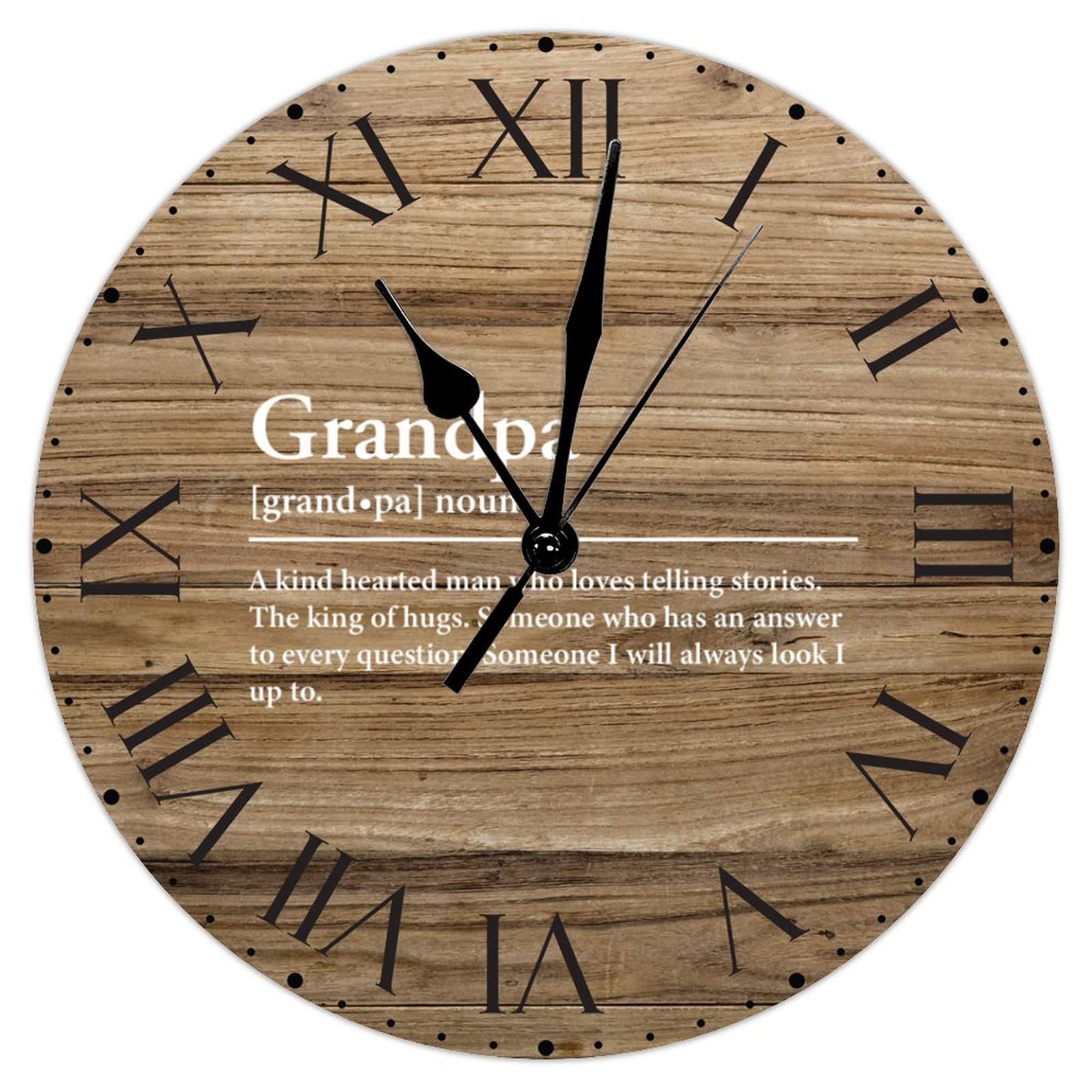 Horloge murale en PVC de 30 cm avec chiffres romains et citations