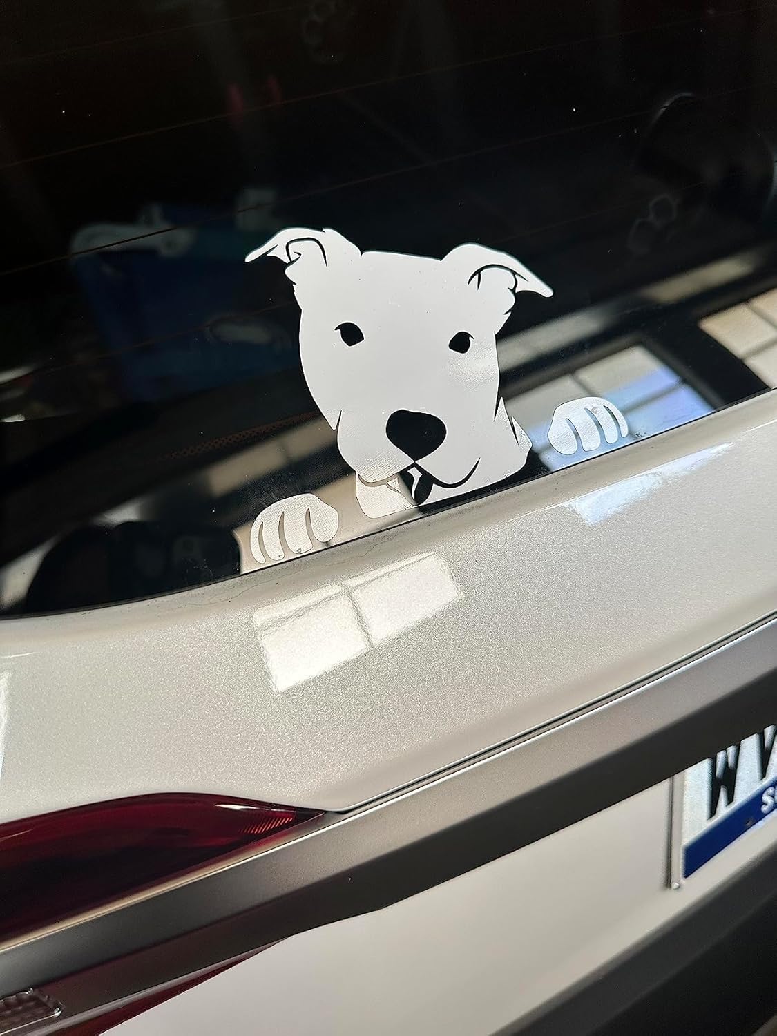 Pitbull Vinyl Car Decal - Peeking Pitbull - Waterproof Dog Sticker for Windows, Laptops, Cars, Boats, Professional Grade (6") - Image 3
