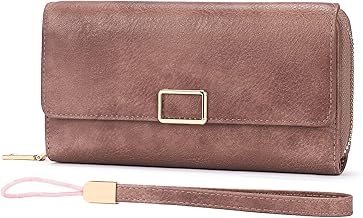 SENDEFN Portefeuille Femme Cuir, Porte Monnaie Femme avec Protection RFID, Porte Feuilles pour Femmes avec Plusieurs Compartiments pour Cartes, Porte-Monnaie avec Fermeture éclair