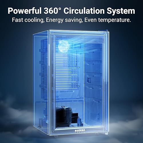 Miniatura 30 de BODEGA Refrigerador de bebidas con puerta de vidrio con control de temperatura digital de 41-64.4°F plateado