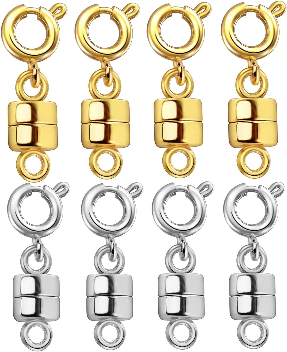 Dailyacc Magnetic Necklace Clasps and Closures - Safety 14 K Gold and Silver Jewelry Converters for Bracelets Chain Extender