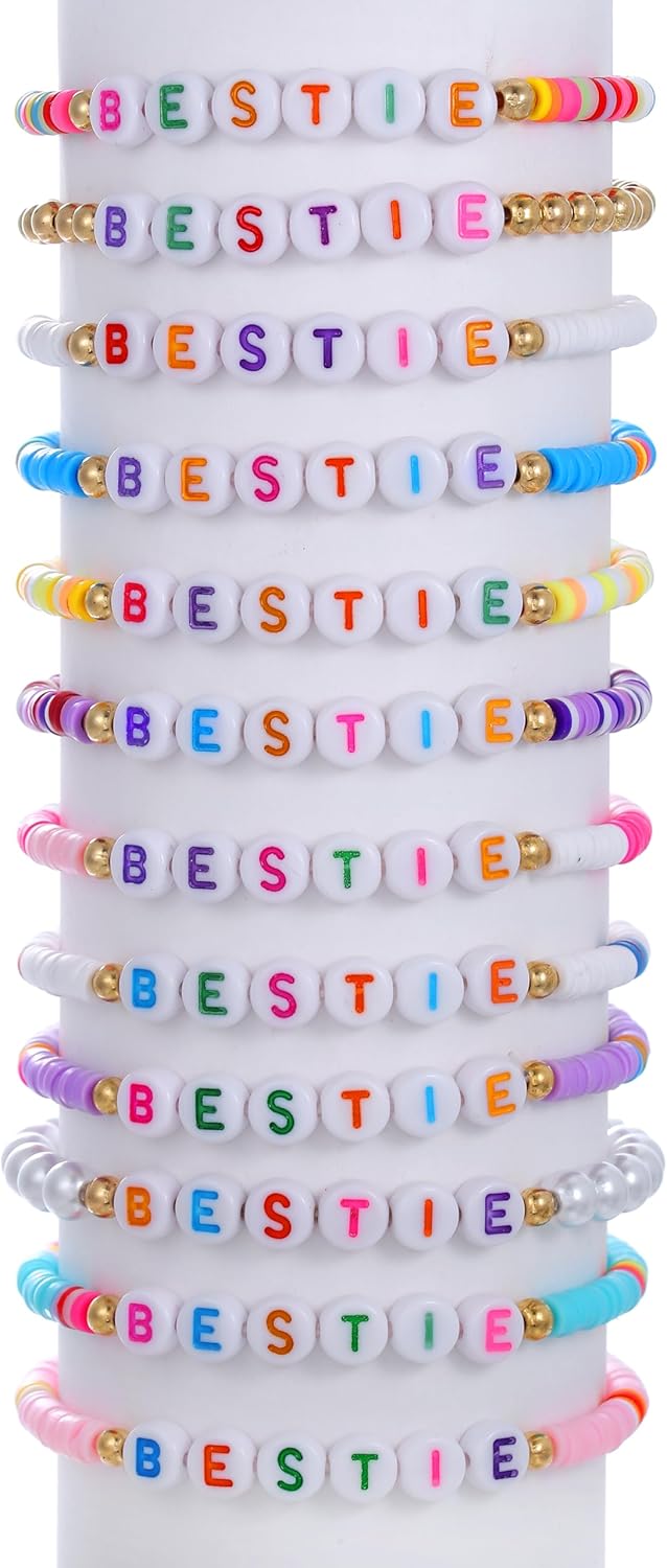 Heishi Surfer Clay Bead Bracelets Set for Women - Preppy Smile Evil Eye Beaded Stretch Bracelets Elastic Layering Friendship Bracelets- Stackable Boho Disc Summer Jewelry Set - Image 5