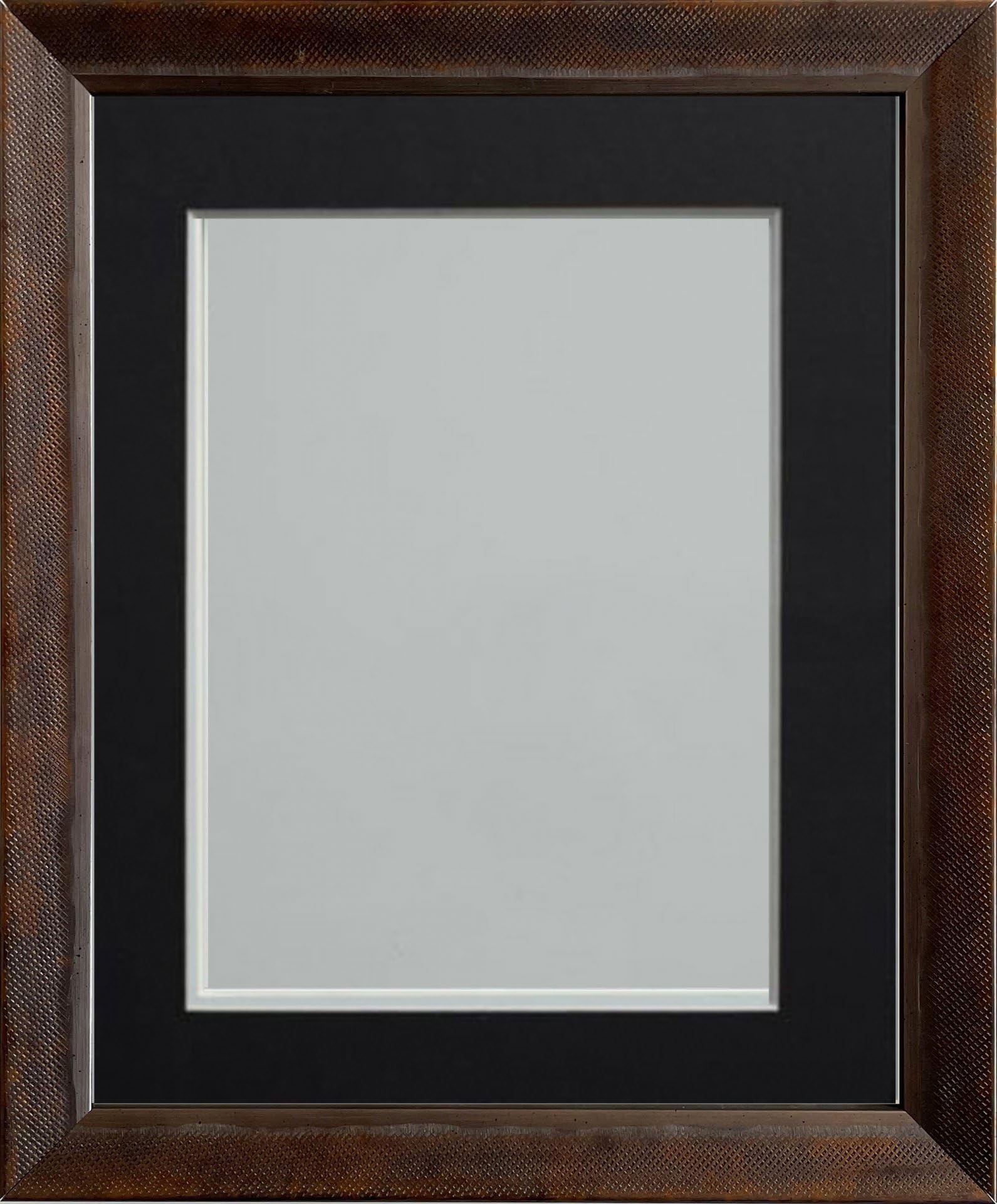 Frame Company Valentino Range Burnt Copper Textured Metallic A2 Wooden Frame With Black Mount for Image A3 *Choice of Size and Colour*