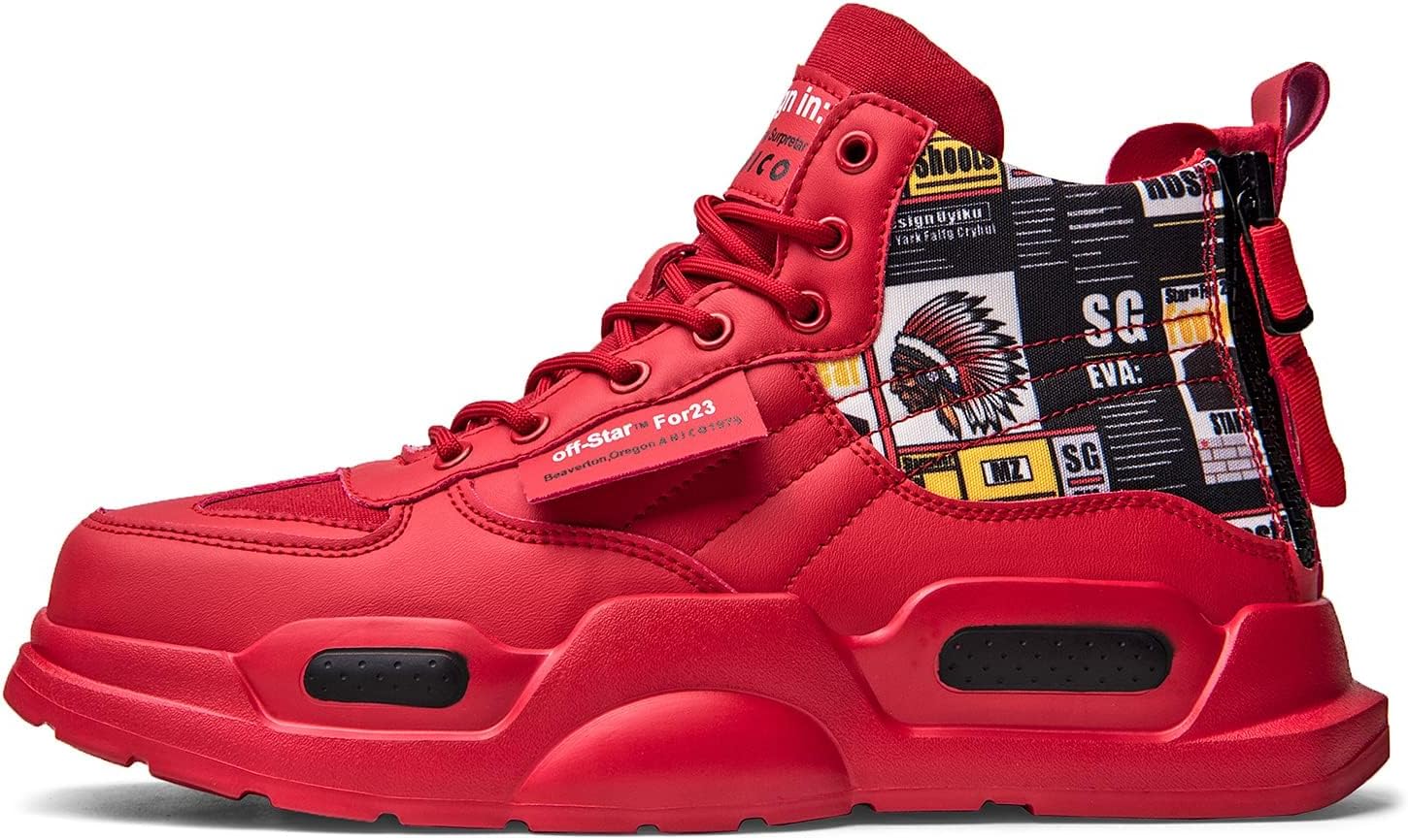 AhicoMens Fashion Sneakers High Top Walking Shoes Sport Casual Athletic Shoe Stylish Men