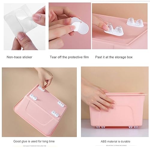 Miniatura 6 de Ruedas giratorias adhesivas, ruedas no giratorias, polea de caja de almacenamiento de muebles, mini ruedas autoadhesivas para basura, automóvil de