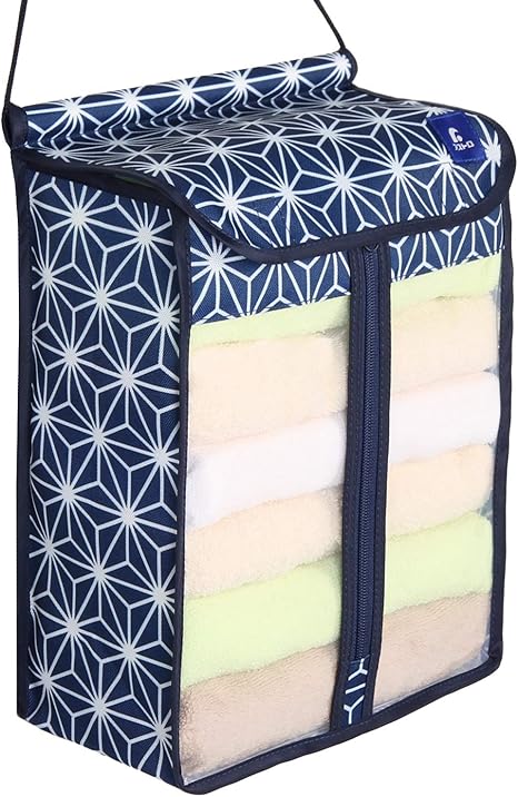 Amazon Co Jp アストロ タオル 収納ケース ネイビー 和柄 タオルストッカー 吊り下げ 壁掛け 保管 ホルダー 1 81 中 ホーム キッチン