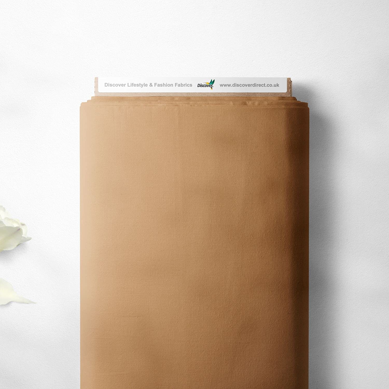 100% Cotton Organic Premium Plain Solid Colours Sewing Quilting Craft Fabric | 44" - 112 cm Wide (Per Quarter, Biscuit)