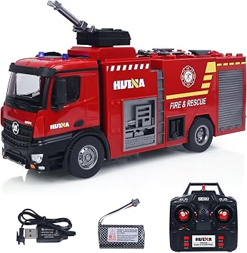 HUINA 1/14 RC 2.4G 562 Box Water Sprayable Fire Truck Car Toy Model Gift Battery Hobby Grade Model for Ages 14+