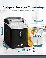 Vista 6 de Aeitto Nugget Ice Maker Countertop, 42lbs/24H Ice Machine with 1.5L Water Tank, Rapid Ice Release in 6 Mins, Self-Cleaning Pebble Ice Maker with