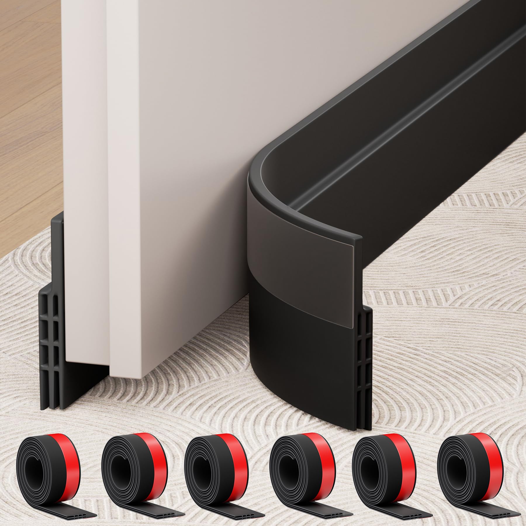 Boudin de porte noir pour isoler du bruit de la chambre au salon Hojoy