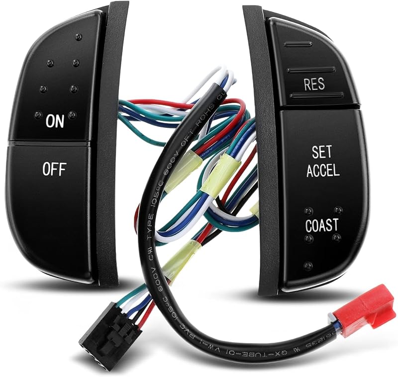 Interruptor do controle de cruzeiro no volante A-Premium com iluminação verde para Ford – 12 V