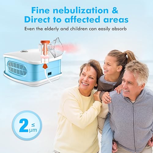 Miniatura 2 de SORORAL Máquina nebulizadora, máquina nebulizadora de compresor para adultos y niños, nebulizadores de sobremesa con máscaras nebulizadoras,