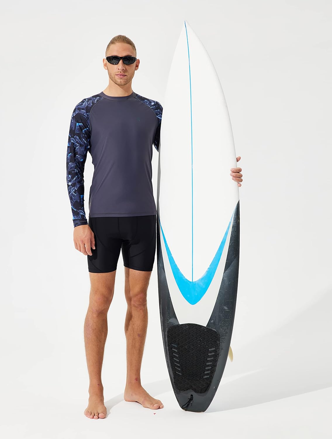 Men's Swim Shirts Rash Guard UPF 50+ Long & Short Sleeve UV Sun Protection Summer Shirts Fishing Hiking T-Shirt - Image 5