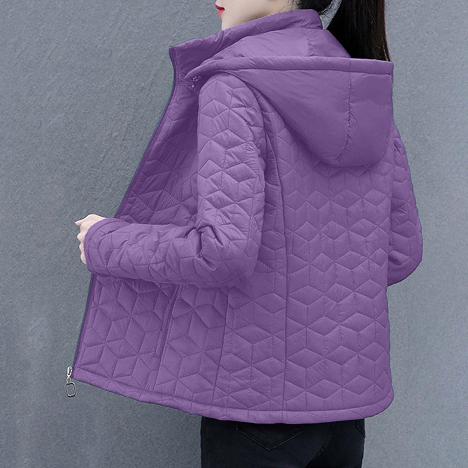 Piumino invernale da donna, spesso, caldo, con cappuccio rimovibile, casual, per il freddo