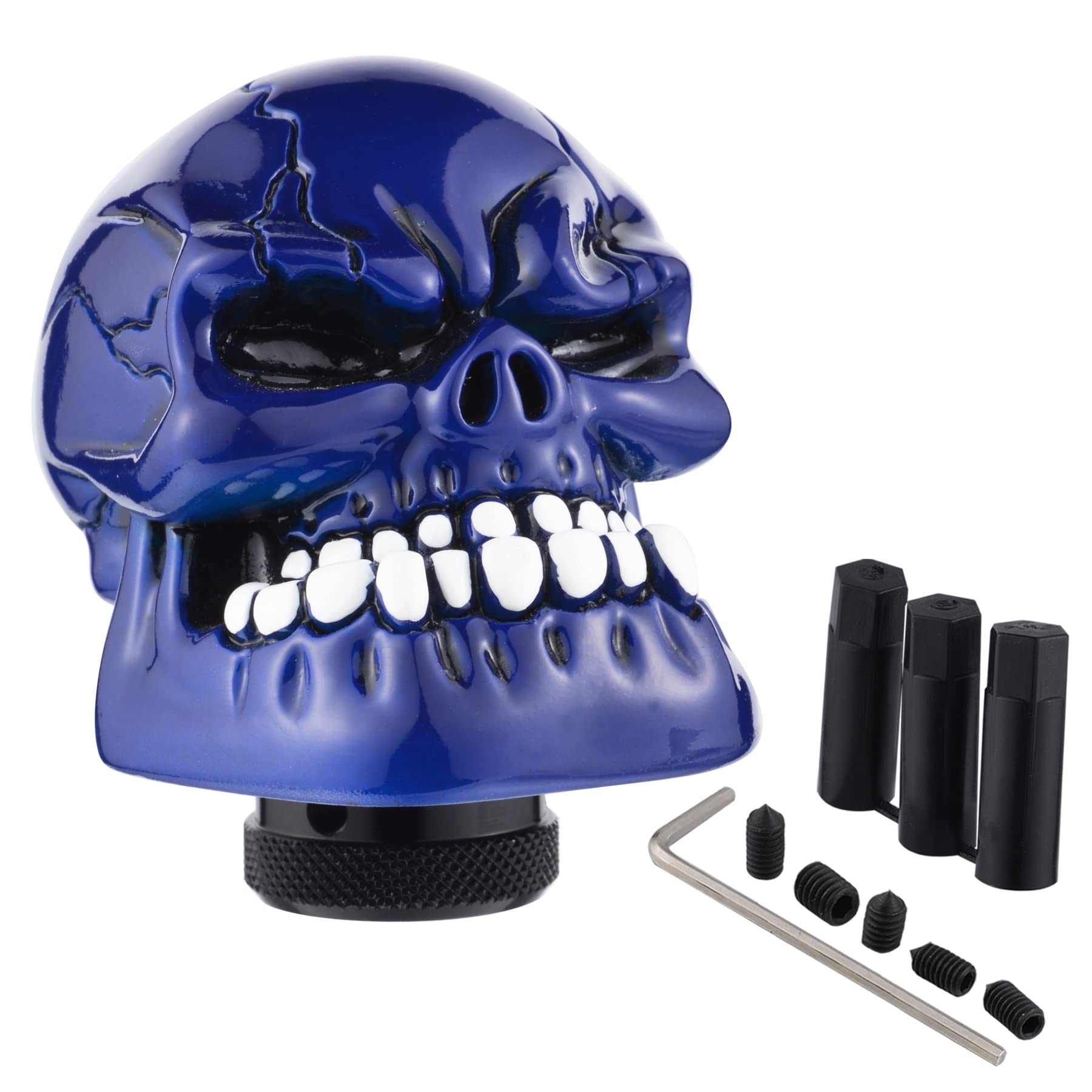 Padaodao Skull Gear Stick Knob Car Shifter Handle Head for Most Manual Transmission Vehicles SUV Trucks, Blue